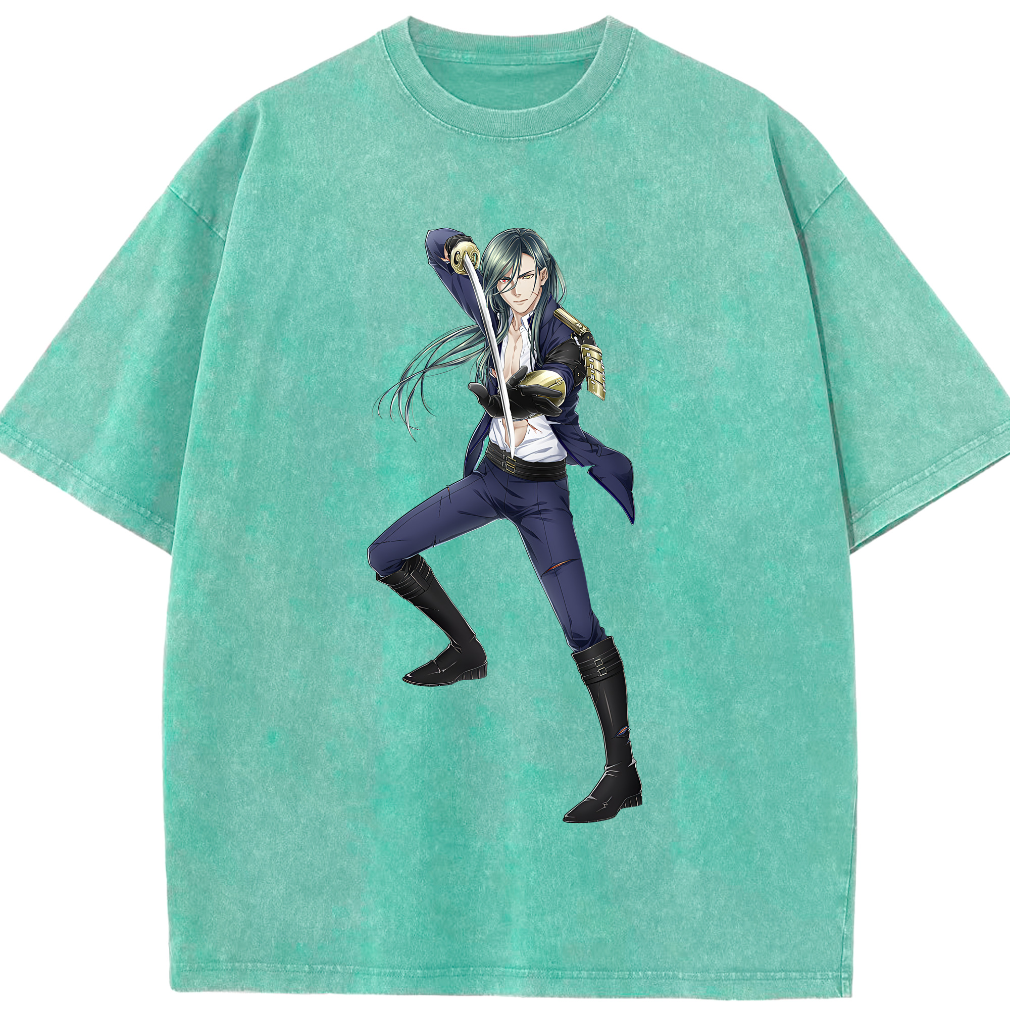 （画像用） 刀剣乱舞 Touken Ranbu 綿100% ヴィンテージ風 半袖Tシャツ（フロントプリント）